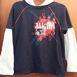 Boys STARTER Long Sleeve Hooded Shirt Size M